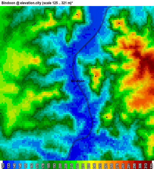 Bindoon elevation map