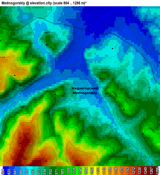 Mednogorskiy elevation map