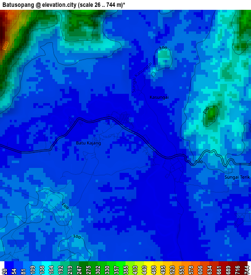 Batusopang elevation map