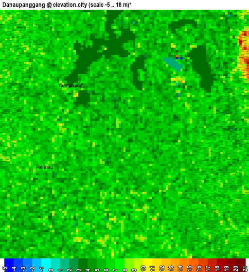 Danaupanggang elevation map