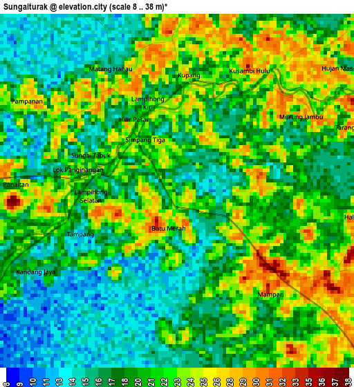 Sungaiturak elevation map