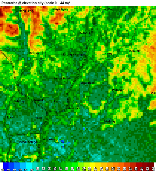 Pasararba elevation map