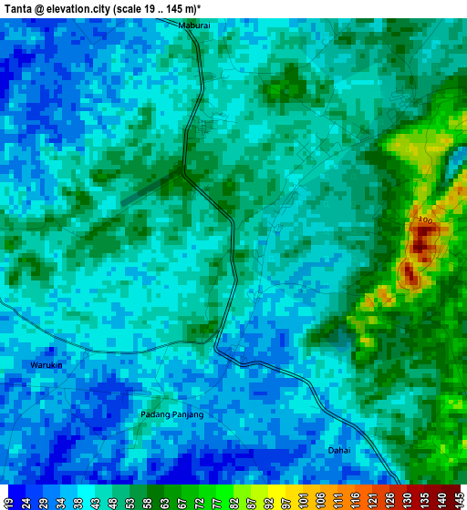 Tanta elevation map