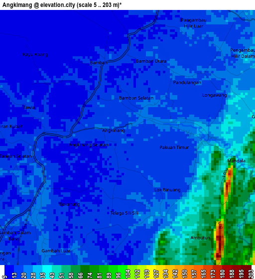 Angkimang elevation map