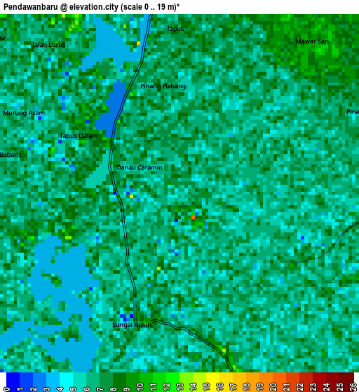 Pendawanbaru elevation map