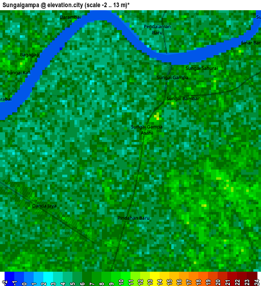 Sungaigampa elevation map