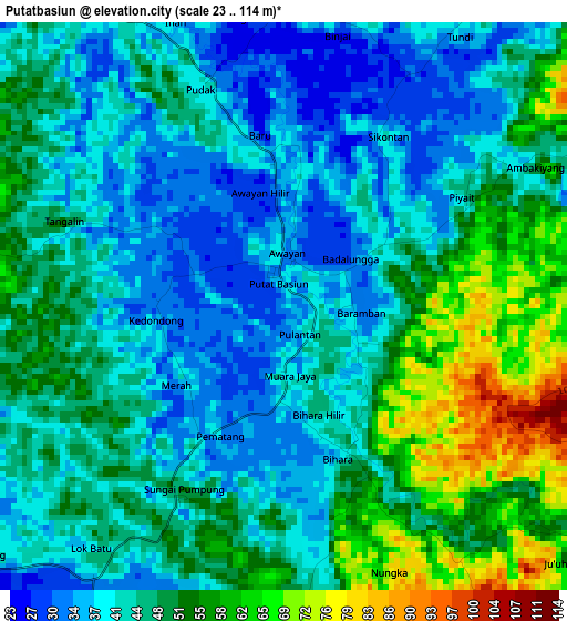 Putatbasiun elevation map