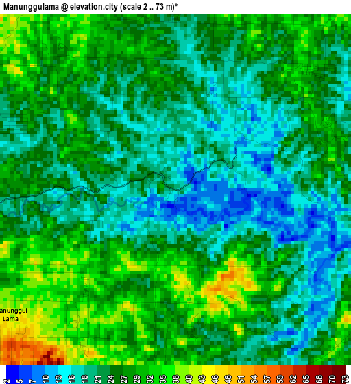 Manunggulama elevation map