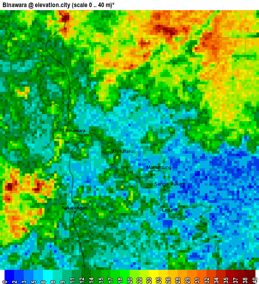 Binawara elevation map