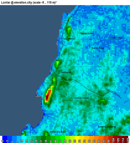 Lontar elevation map