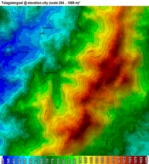 Telagalangsat elevation map