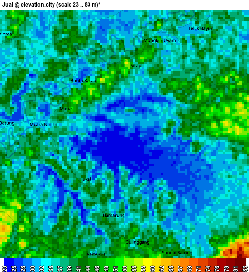 Juai elevation map