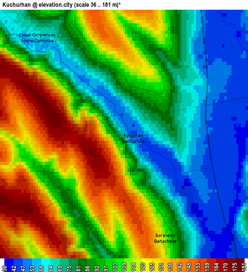 Kuchurhan elevation map