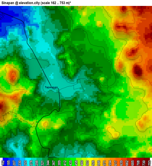 Sinapan elevation map