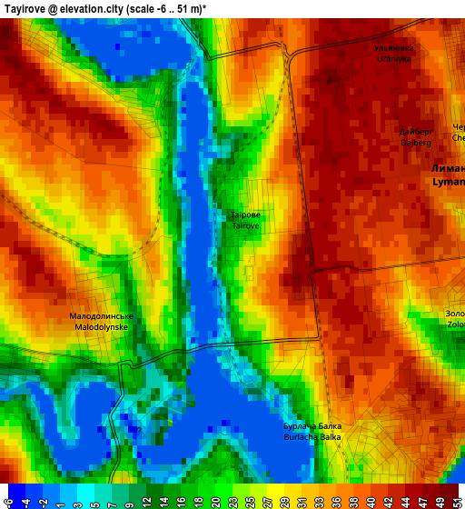 Tayirove elevation map