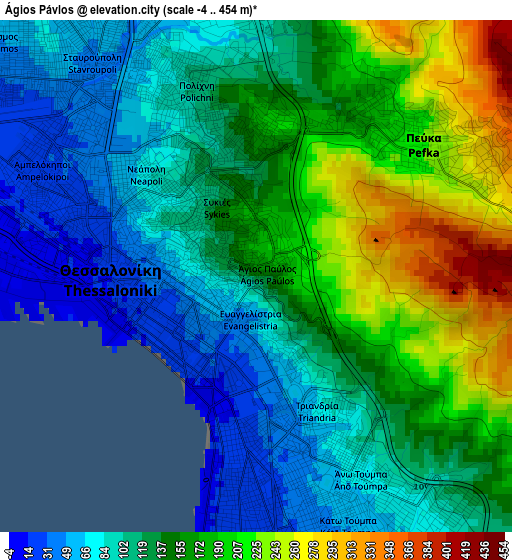 Ágios Pávlos elevation map