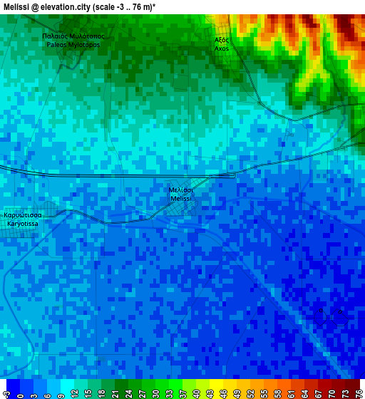 Melíssi elevation map