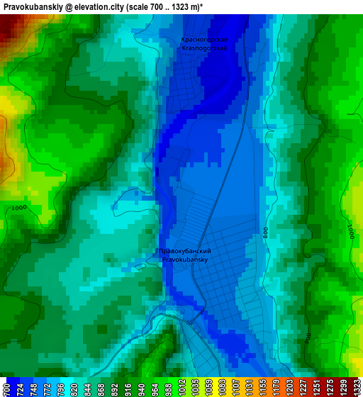 Pravokubanskiy elevation map