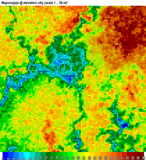 Mapurujaya elevation map