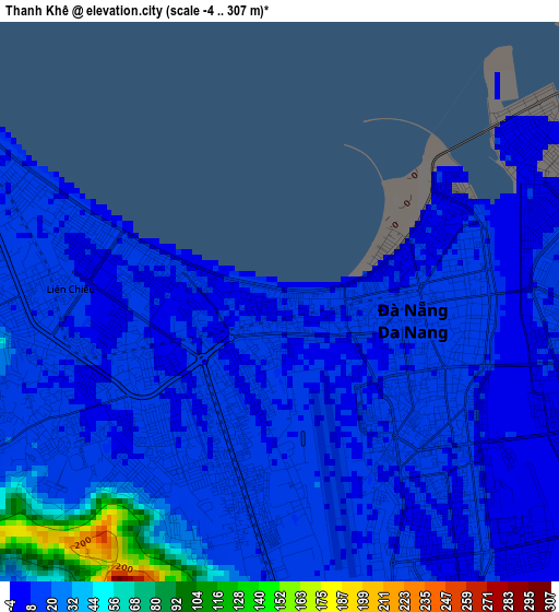 Thanh Khê elevation map