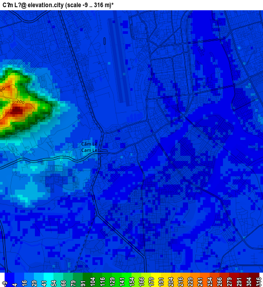 Cẩm Lệ elevation map