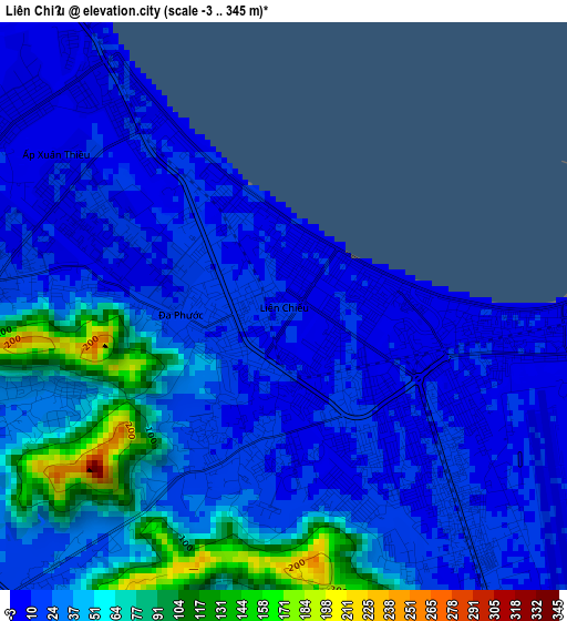 Liên Chiểu elevation map
