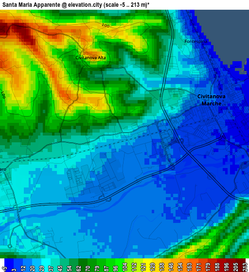 Santa Maria Apparente elevation map