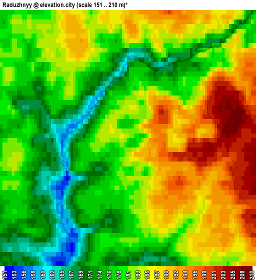 Raduzhnyy elevation map