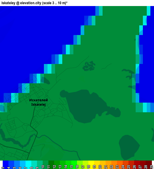 Iskateley elevation map