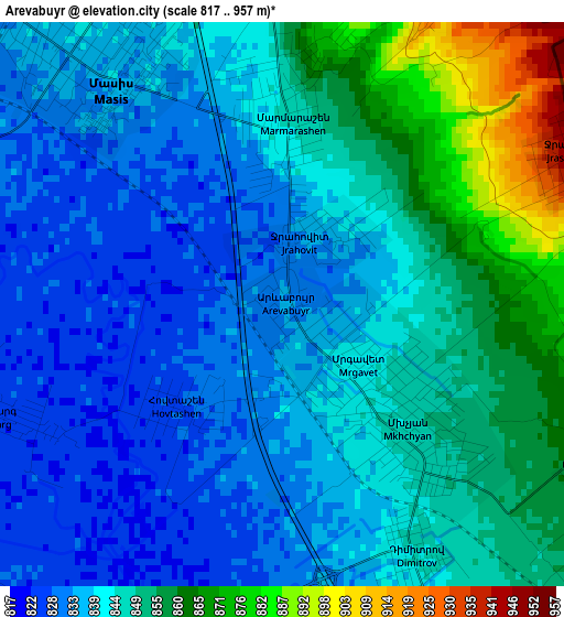 Arevabuyr elevation map