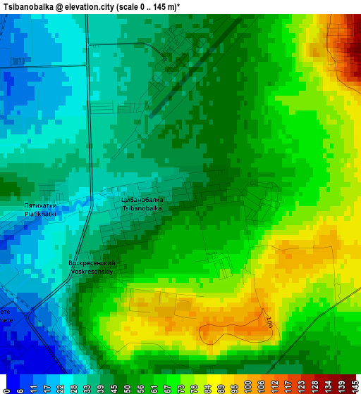 Tsibanobalka elevation map