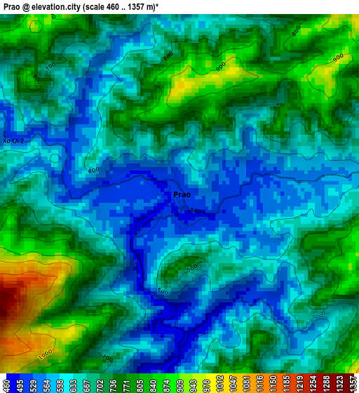 Prao elevation map