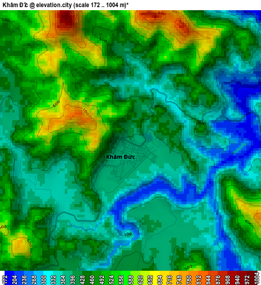 Khâm Đức elevation map