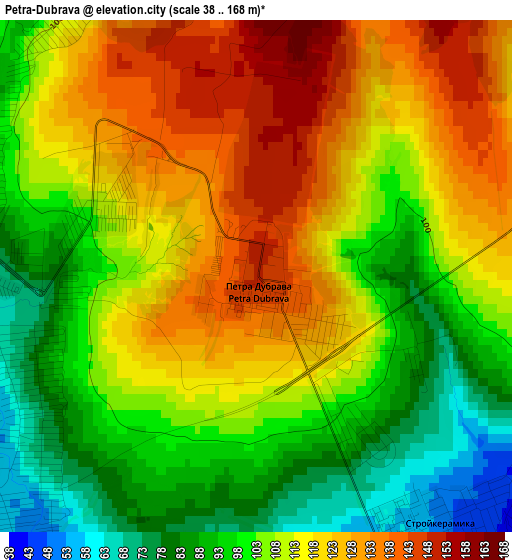 Petra-Dubrava elevation map