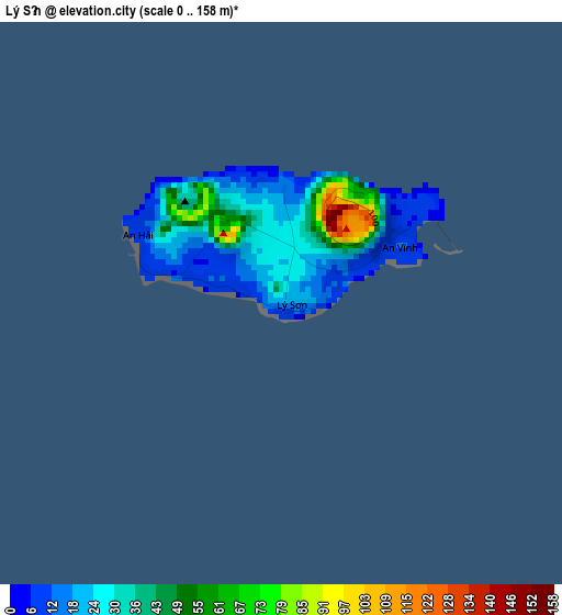 Lý Sơn elevation map