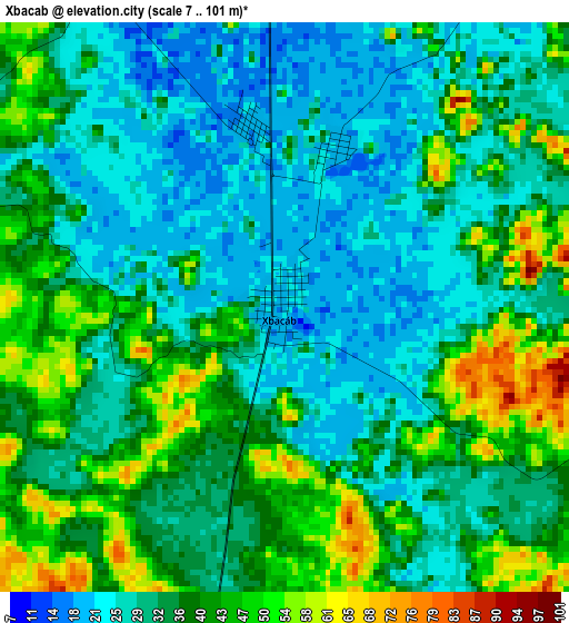 Xbacab elevation map