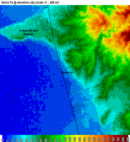 Santa Fé elevation map