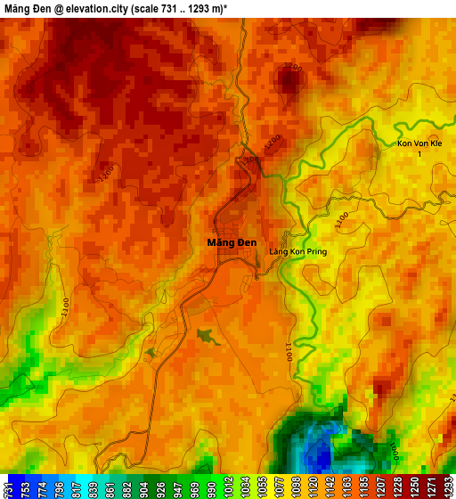 Măng Đen elevation map