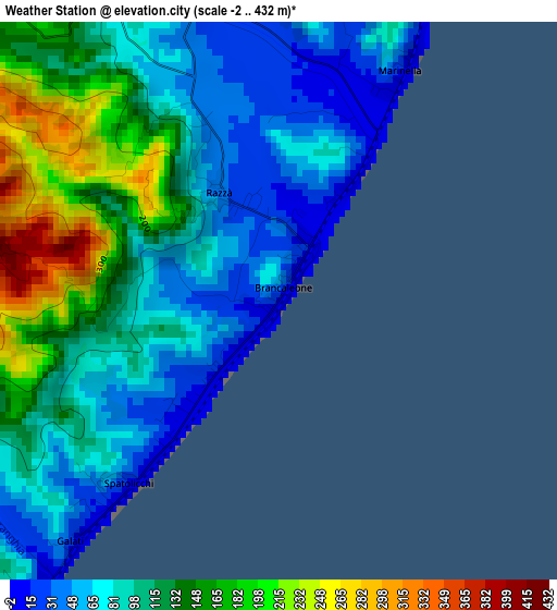 Weather Station elevation map