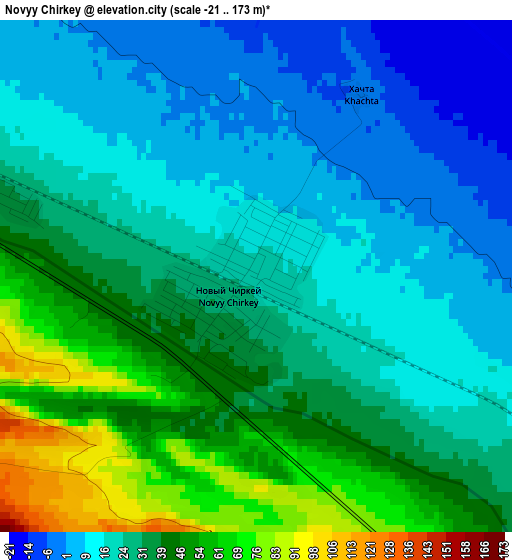 Novyy Chirkey elevation map