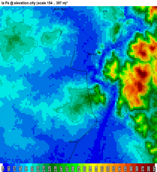 Ia Pa elevation map