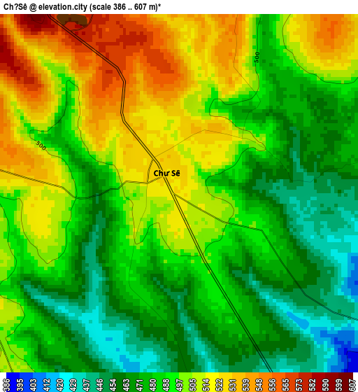 Chư Sê elevation map