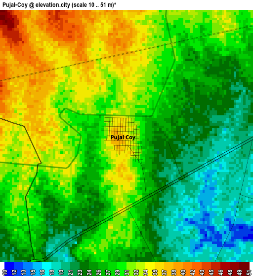 Pujal-Coy elevation map