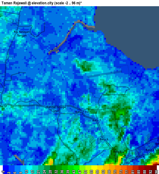 Taman Rajawali elevation map
