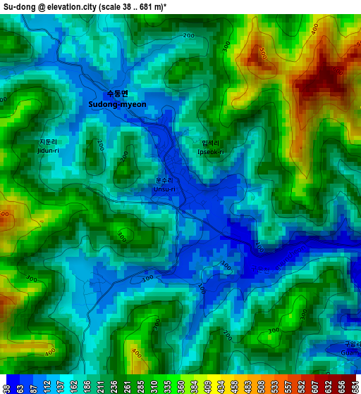 Su-dong elevation map