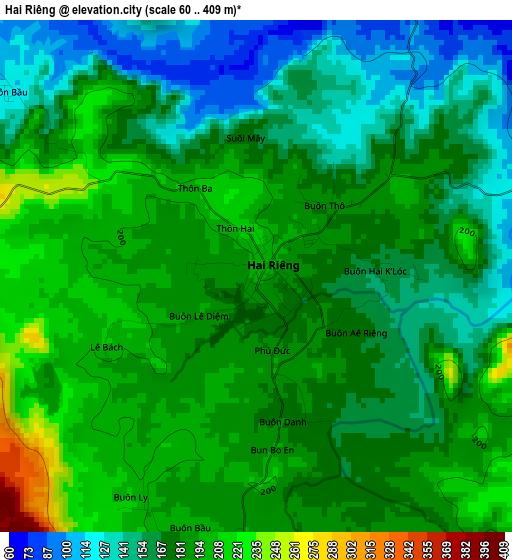 Hai Riêng elevation map