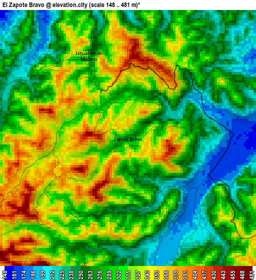 El Zapote Bravo elevation map