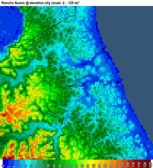 Rancho Nuevo elevation map