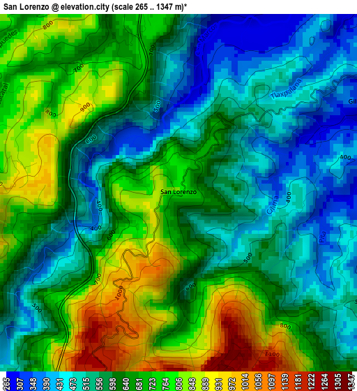 San Lorenzo elevation map