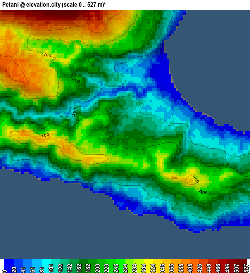 Petani elevation map